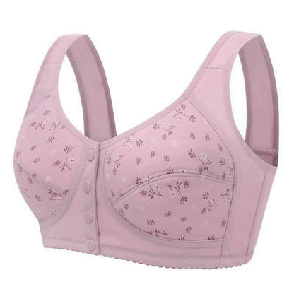 Women's Front Closure Bra Summer Printed Floral Underwear Comfortable Wire-Free Bralette Support U Back Soft Lingerie Apparel by All Mart Bristol Ltd