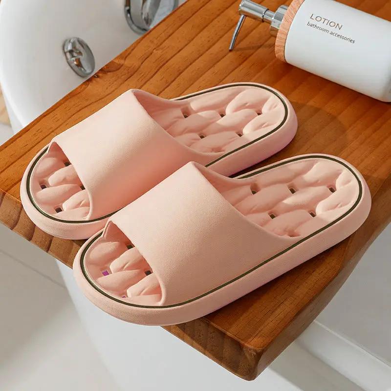 Non-slip Design Bathroom Slippers Home Summer Thick Sole Floor Bedroom House Shoes For Women Men by Dropshipman