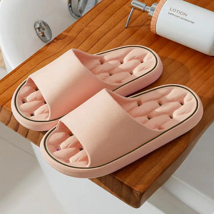 Non-slip Design Bathroom Slippers Home Summer Thick Sole Floor Bedroom House Shoes For Women Men by Dropshipman