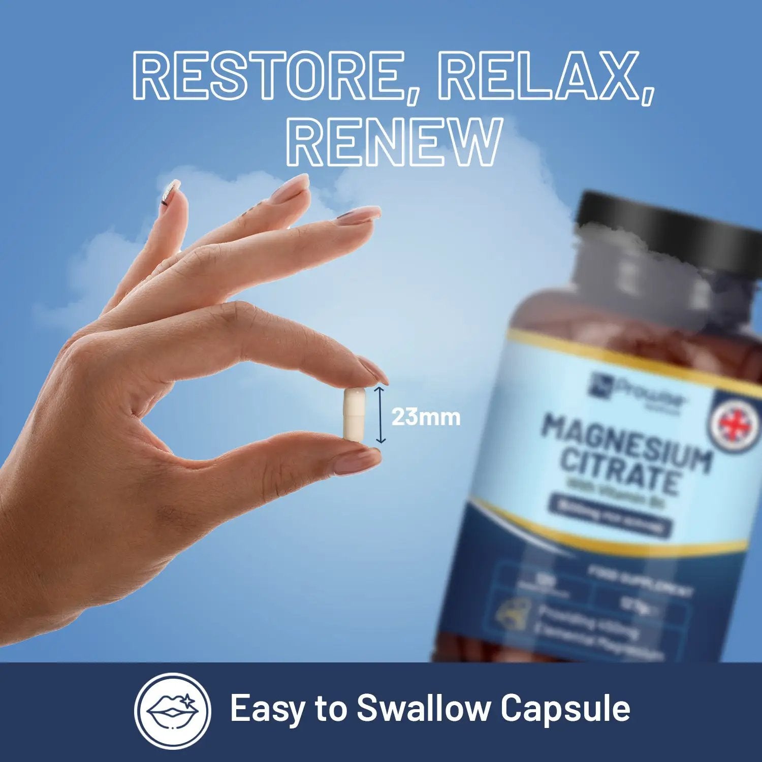 Magnesium Citrate Capsules 1500mg with Vitamin B6 by Prowise Healthcare