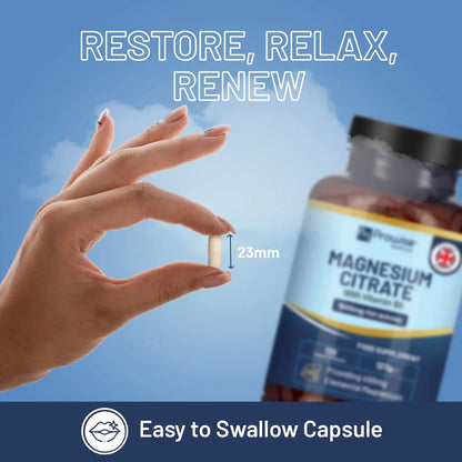 Magnesium Citrate Capsules 1500mg with Vitamin B6 by Prowise Healthcare