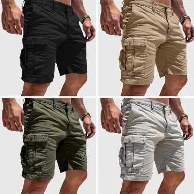Men's Cargo Shorts Summer Multi-Pocket Button Zipper Pants With Pockers Fashion Beach Pants by Dropshipman