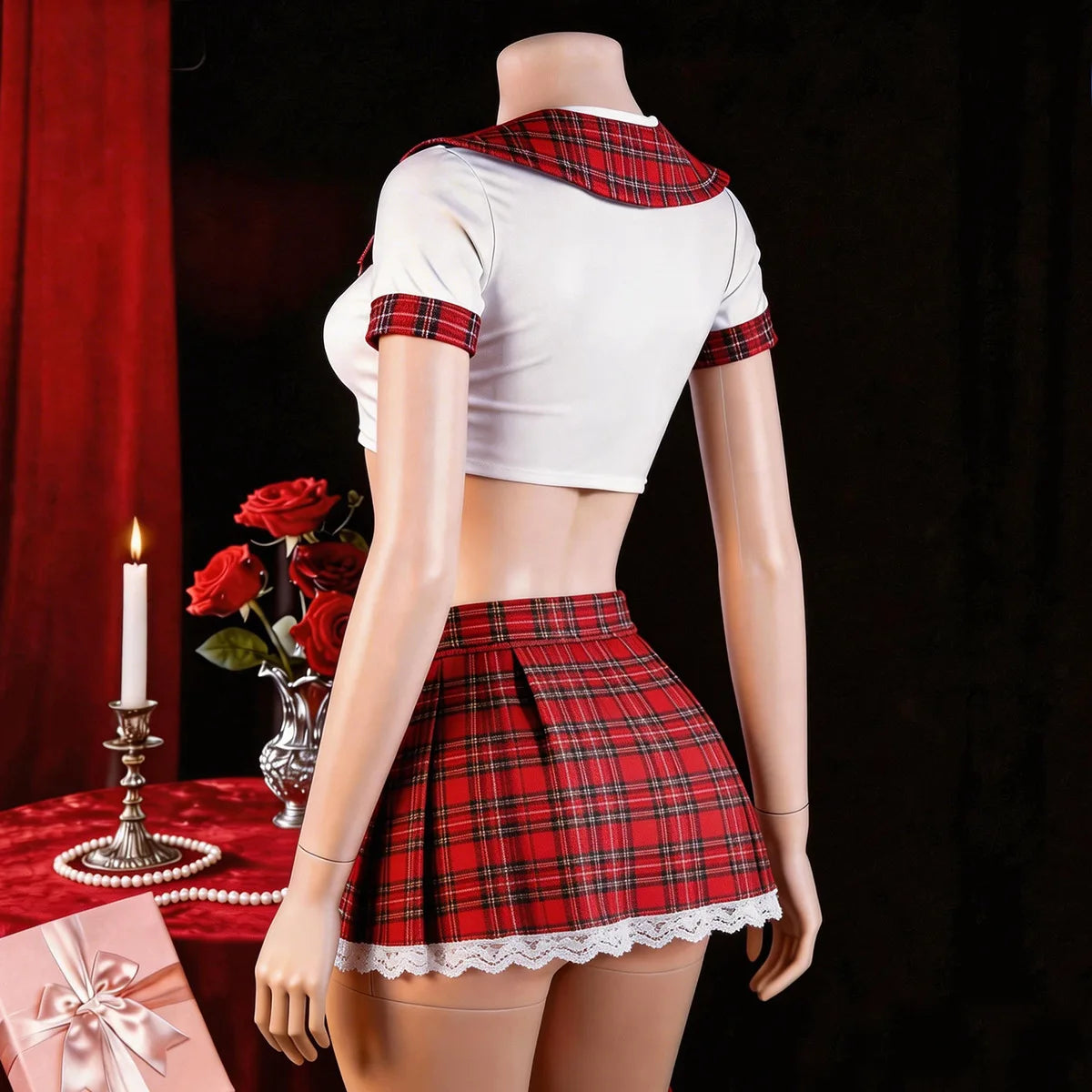 Red Sexy Lingerie Woman Porno Underwear Sexy Dress Student Cosplay Uniform Women Lingerie Erotic Underwear Babydoll Costume by All Mart Bristol Ltd
