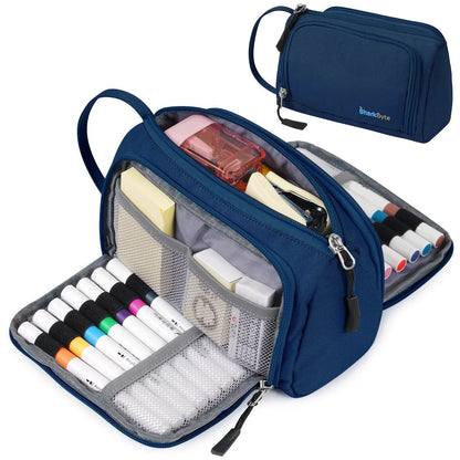 Large Capacity Pencil Case 3 Compartment Stationery Pouches Makeup Bag Storage by All Mart Bristol Ltd