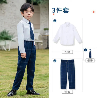 Kids British Plaid Vest Shirt Suit Pants Girls Waistcoat Blouse Skirts Children School Uniform Boys Korean Students Clothes Set by All Mart Bristol Ltd