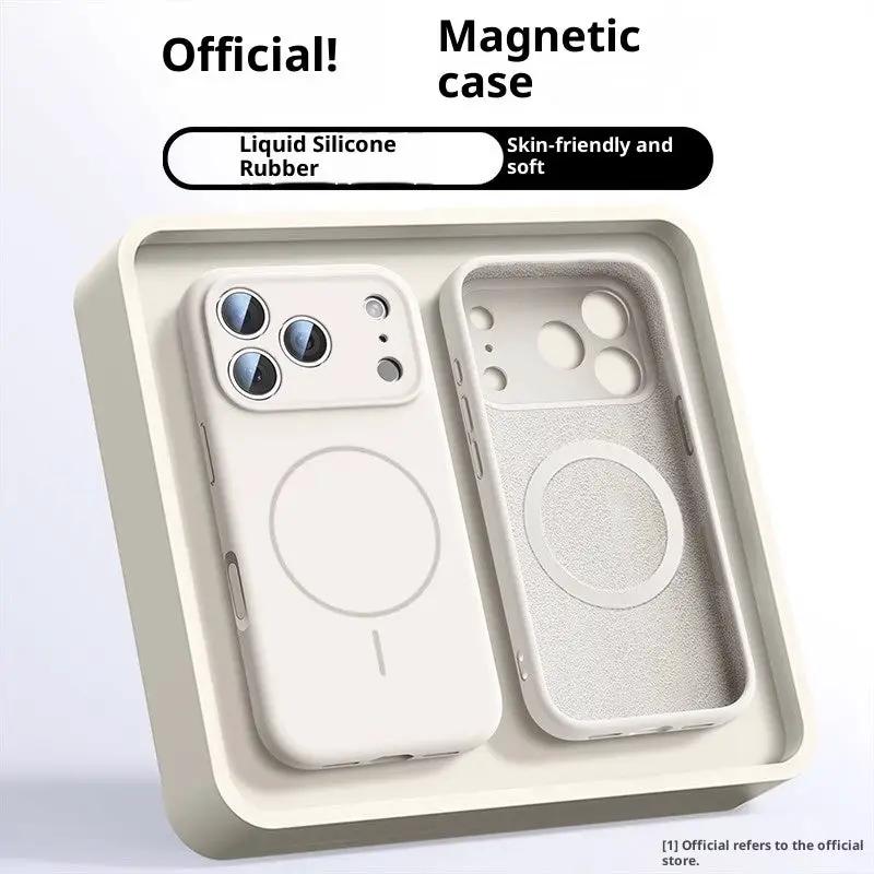 Applicable To 17 Fine Circle Magnetic Phone Case Liquid Silicone by Dropshipman