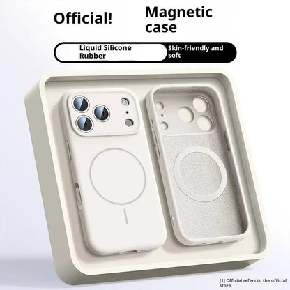 Applicable To 17 Fine Circle Magnetic Phone Case Liquid Silicone by Dropshipman