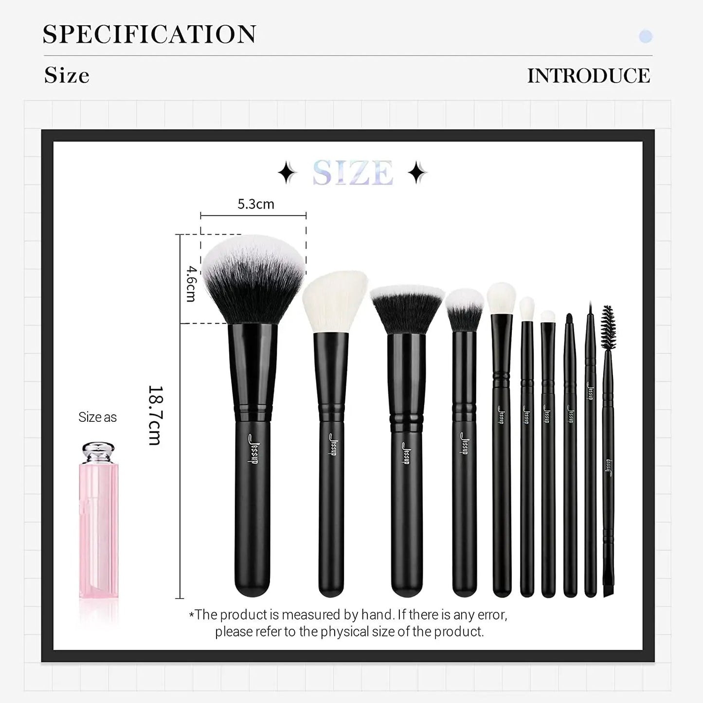 Professional 10-Piece Makeup Brush Set - Premium Black Brushes for Flawless Foundation, Blending, Blush, Concealer, Eyeshadow, Eyebrow, and Eyeliner Application by All Mart Bristol Ltd