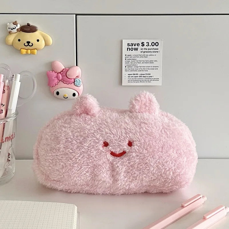 Cartoon Cosmetic Bag Pencil Case Plush Pencil Case Handbag Embroidery Kawaii Pencil Case Stationery Zipper Pouch Bag by All Mart Bristol Ltd