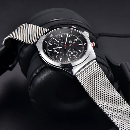 BENYAR Top Luxury Brand Men's Business Leisure Watch Mesh Band Quartz Timing Men's Watch 30 Meter Waterproof by All Mart Bristol Ltd
