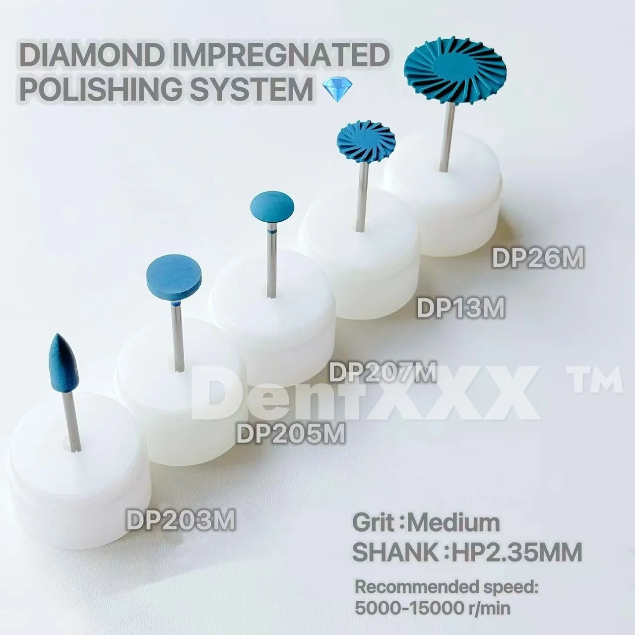 Diamond Polishing Head Grit MEDIUM 2.35MM FOR FINISHING AND POLISHING by All Mart Bristol Ltd