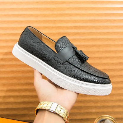 Casual Fashion Men's Plus Size Fringed Leather Shoes by Dropshipman