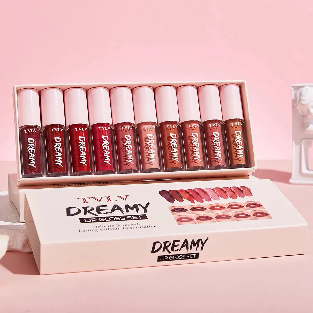 10 Color Mouth Red Lip Glaze Makeup Set, Exquisite, Practical, Portable Lipgloss Lipstick Set Valentine's Day gift by All Mart Bristol Ltd