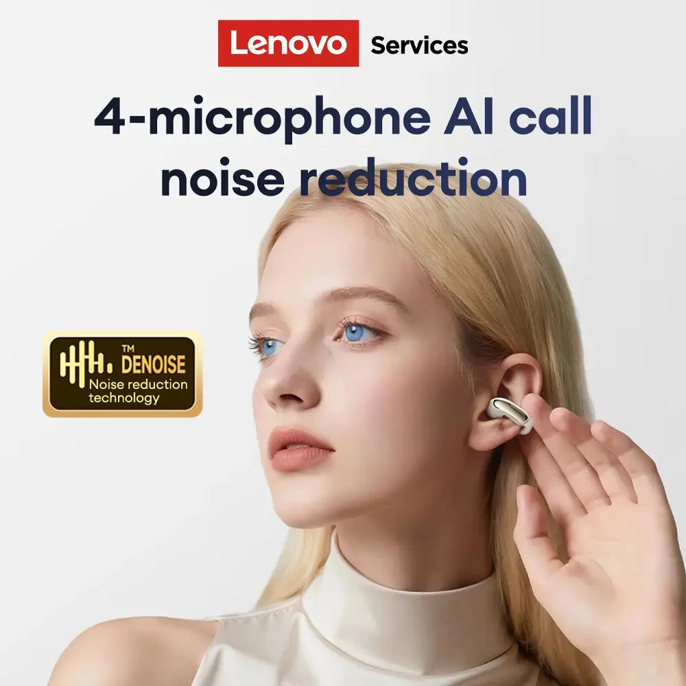 Lenovo LES-108 Bone Conduction TWS Ear Clips Earphones Wireless Bluetooth V6.0 Earbuds Sports Headphones Al Call Noise Reduction by All Mart Bristol Ltd
