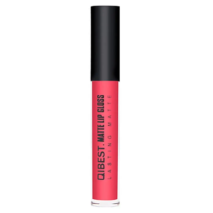 Qibest Double Pack Matt Liquid Lip Gloss and Lip Pencil Liner Kit, Bright Pink by Make Up