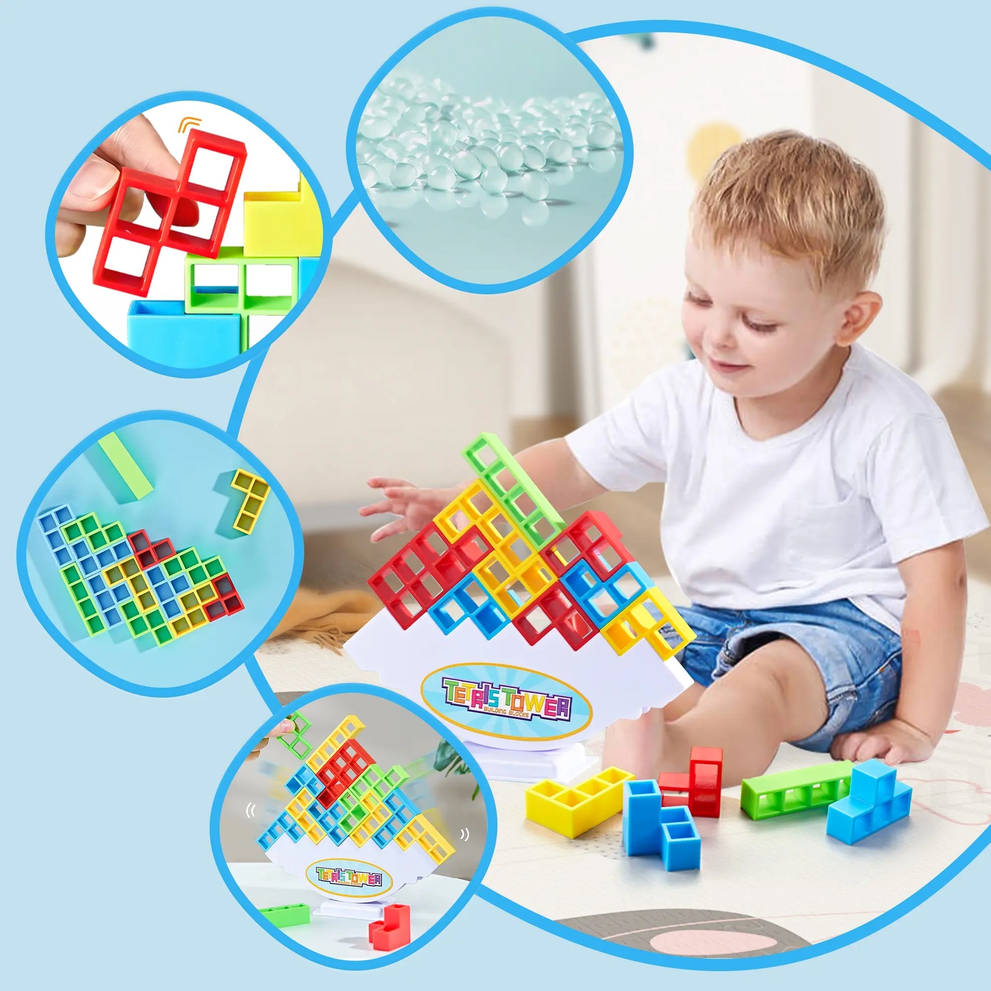 Durable Building Balance Blocks Board Game, 1 Set Tetra Tower Stacking Games, Unisex Birthday Gifts for Kids, Adults, Gift for Her, Fidget Toys Gifts for Kids Toys for Boys, Creative Building Blocks, Family Fun Game, Stem Building Blocks