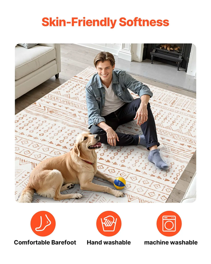 VEVOR Area Rug, 5 x 7 ft Large Washable Rug, Non-Slip and Tear-Resistant Soft Carpet, Pet Friendly Modern Area Rugs, Indoor Mat for Bedroom, Office, Living Room, Entryway, Beige by All Mart Bristol Ltd