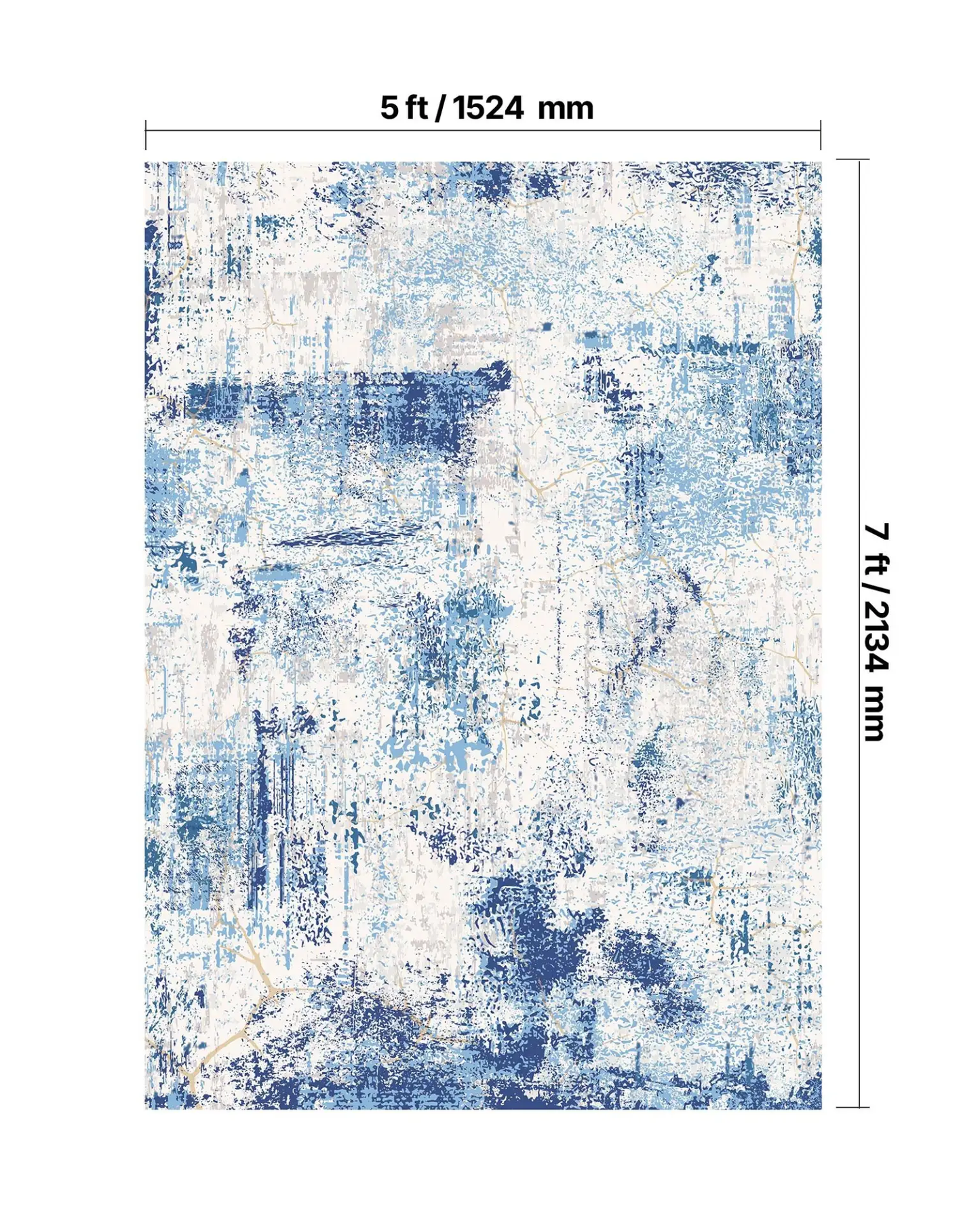 VEVOR Area Rug, 5 x 7 ft Large Washable Rug, Non-Slip and Tear-Resistant Soft Carpet, Pet Friendly Modern Area Rugs, Indoor Mat for Bedroom, Office, Living Room, Entryway, Blue by All Mart Bristol Ltd