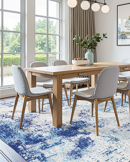 VEVOR Area Rug, 5 x 7 ft Large Washable Rug, Non-Slip and Tear-Resistant Soft Carpet, Pet Friendly Modern Area Rugs, Indoor Mat for Bedroom, Office, Living Room, Entryway, Blue by All Mart Bristol Ltd