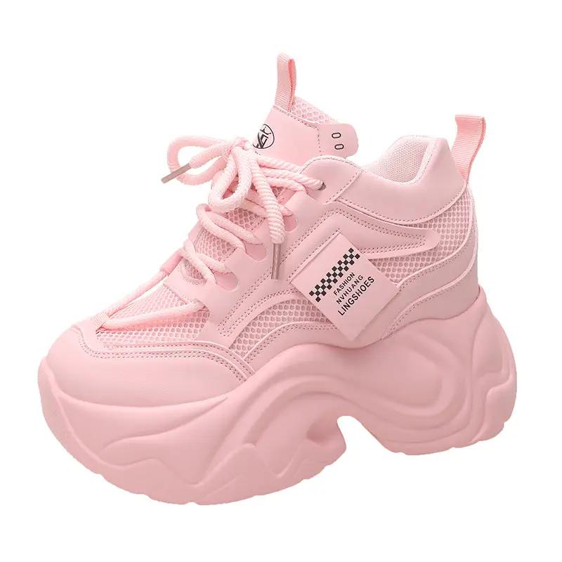 Platform Lace-up Fashion Solid Color Simple Casual Shoes by Dropshipman