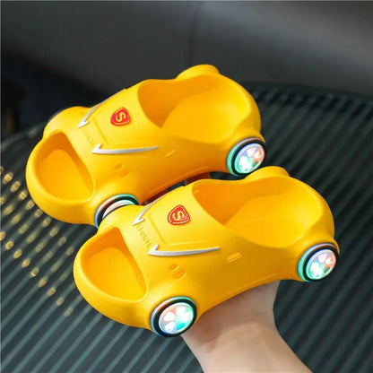 Kids Glowing Slippers Cartoon Car Sandals Children Sandals Anti Slip Boys Girls Luminous Slippers Summer Beach Shoes by Dropshipman