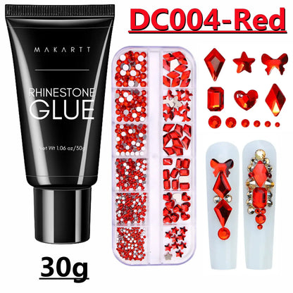 Makartt Nail Rhinestone Glue, Gel Nail Glue for Rhinestones for 3D Design Super Strong Adhesive Nail Gem Glue for Christmas DIY by All Mart Bristol Ltd