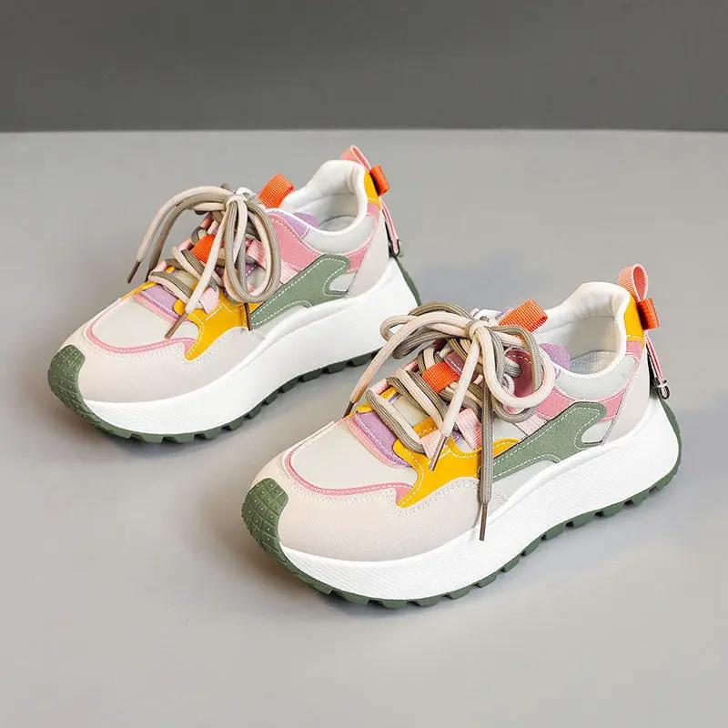 Dad Shoes Women's Summer And Autumn Raise The Bottom Color Matching by Dropshipman
