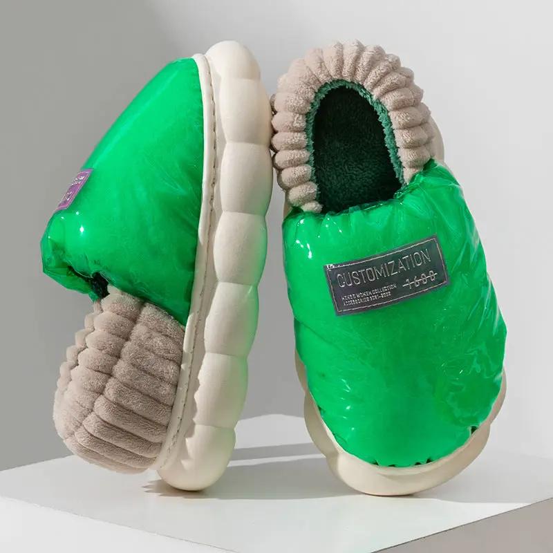 Cotton Slippers Warm Waterproof Outer Wear Thick-soled Heel Covered Cotton Shoes by Dropshipman