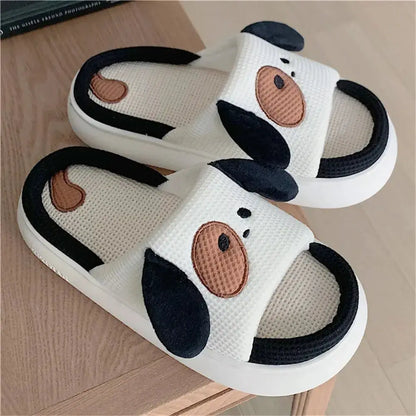 Home Linen Slipper for Women Cute Bunny Clouds Flip Flops Female Design Cozy Shoes Slides Four Season Platform Couples Sandals by All Mart Bristol Ltd