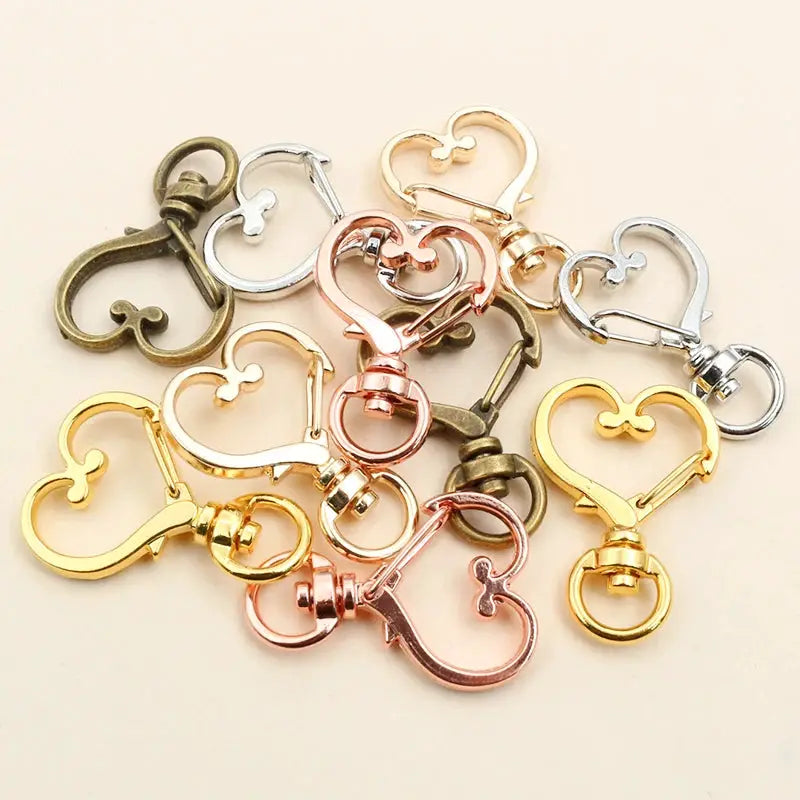 10pcs 35x24mm Heart Snap Hook Trigger Lobaster Clasp Clips Buckles For Keychain DIY Jewelry Making Accessories Findings by All Mart Bristol Ltd