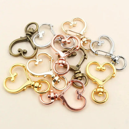 10pcs 35x24mm Heart Snap Hook Trigger Lobaster Clasp Clips Buckles For Keychain DIY Jewelry Making Accessories Findings by All Mart Bristol Ltd