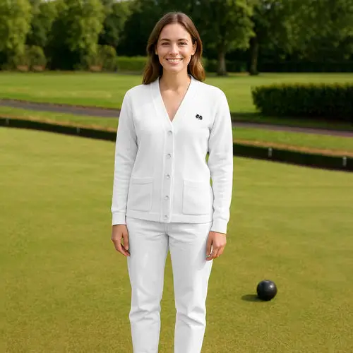 Ladies Bowls Logo Cardigan by All Mart Bristol Ltd