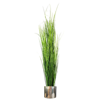 Metal Planter Plant Pot with Polished Silver Finish 20 x 18cm by Leaf