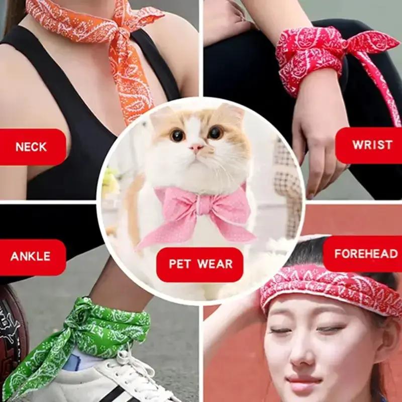 Outdoor Summer Ice Cooling Scarf Neck Wrap Headband Cooling Bandana Scarf Sports Headband Towel Wristband Sun Protection Scarf by All Mart Bristol Ltd