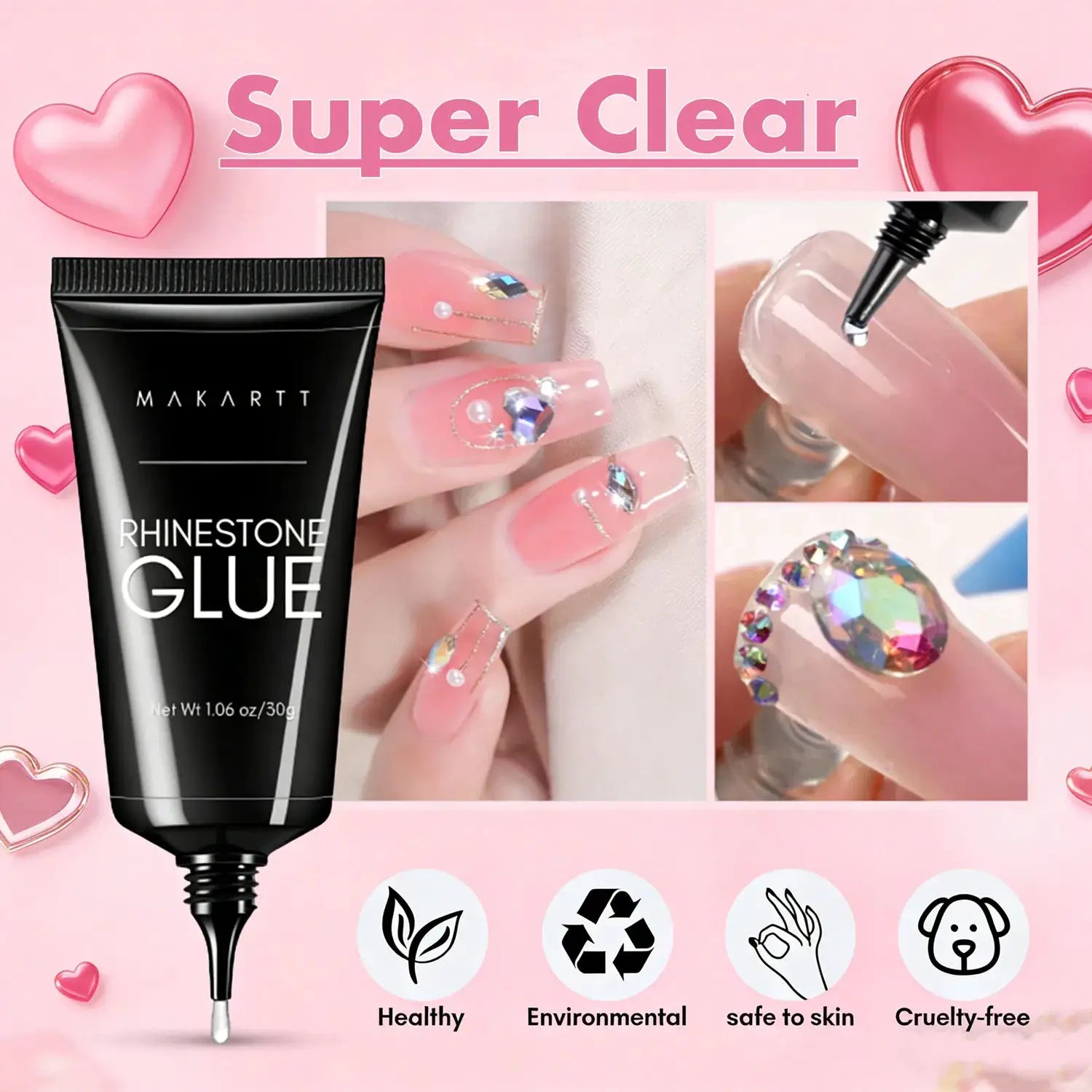 Makartt Nail Rhinestone Glue, Gel Nail Glue for Rhinestones for 3D Design Super Strong Adhesive Nail Gem Glue for Christmas DIY by All Mart Bristol Ltd