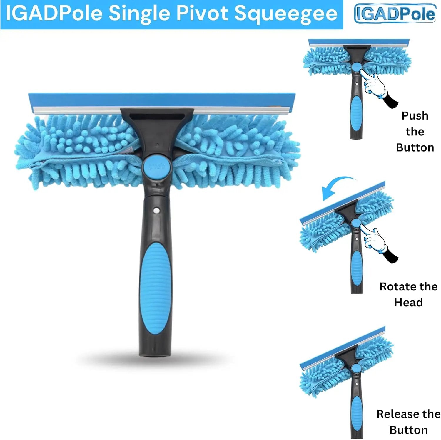 IGAD Pole Single Pivot 10 inch (25cm) Squeegee by IGADPole