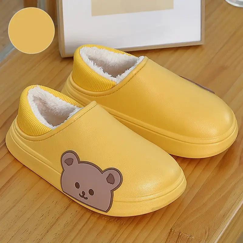 Cartoon Cute Bear Wearing Household Cotton Shoes Indoor And Outdoor by Dropshipman