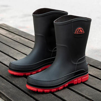 Men's Fashionable Outdoor Middle Tube Non-slip Rain Boots by Dropshipman