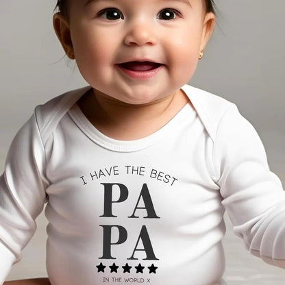 I Have The Best PAPA Baby Outfit: Bib, Vest, Grow by Aye Do Gifts