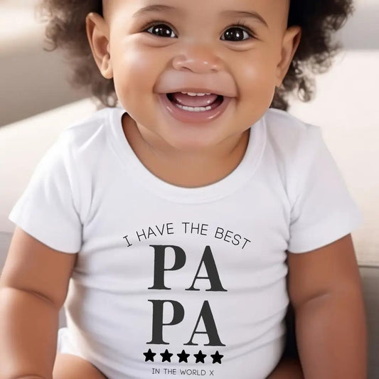 I Have The Best PAPA Baby Outfit: Bib, Vest, Grow by Aye Do Gifts