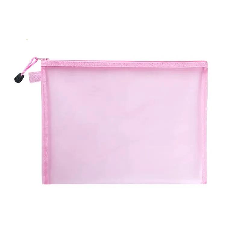 Nylon Mesh File Bag A4 A5 A6 Transparent Zipper Test Paper Information Bag Office Student Pen Bag Subject Bag Puzzle Storage Bag by All Mart Bristol Ltd
