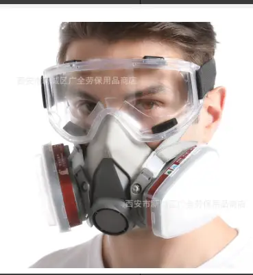 Gray-White Dual-Cartridge Respirator Mask by Dropshipman