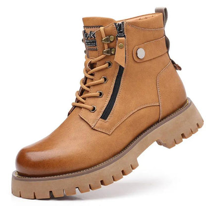 Men's High-top Velvet Thermal Height Increasing Leather Boots by Dropshipman