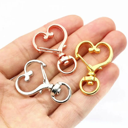 10pcs 35x24mm Heart Snap Hook Trigger Lobaster Clasp Clips Buckles For Keychain DIY Jewelry Making Accessories Findings by All Mart Bristol Ltd