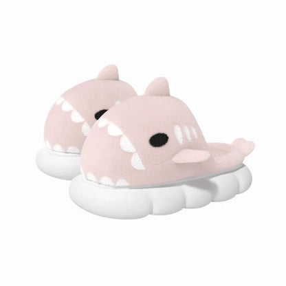 5cm Thick Soled Small Fat Pier Shark Cotton Slippers For Men by Dropshipman