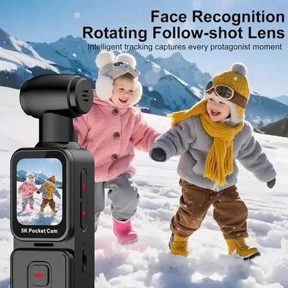 5K Stabilization Sports Camera Portable Recorder Handheld Pocket Outdoor Cycling Kids' Camera High-Pixel with AI Anti-Shake & IPX7/8 Waterproof Features - Clip, Water Proof, Screen by All Mart Bristol Ltd