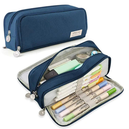 Large Capacity Pencil Case 3 Compartment Multifunctional Pen Bag for Girls Boy School Student Office Stationery Organizer by All Mart Bristol Ltd