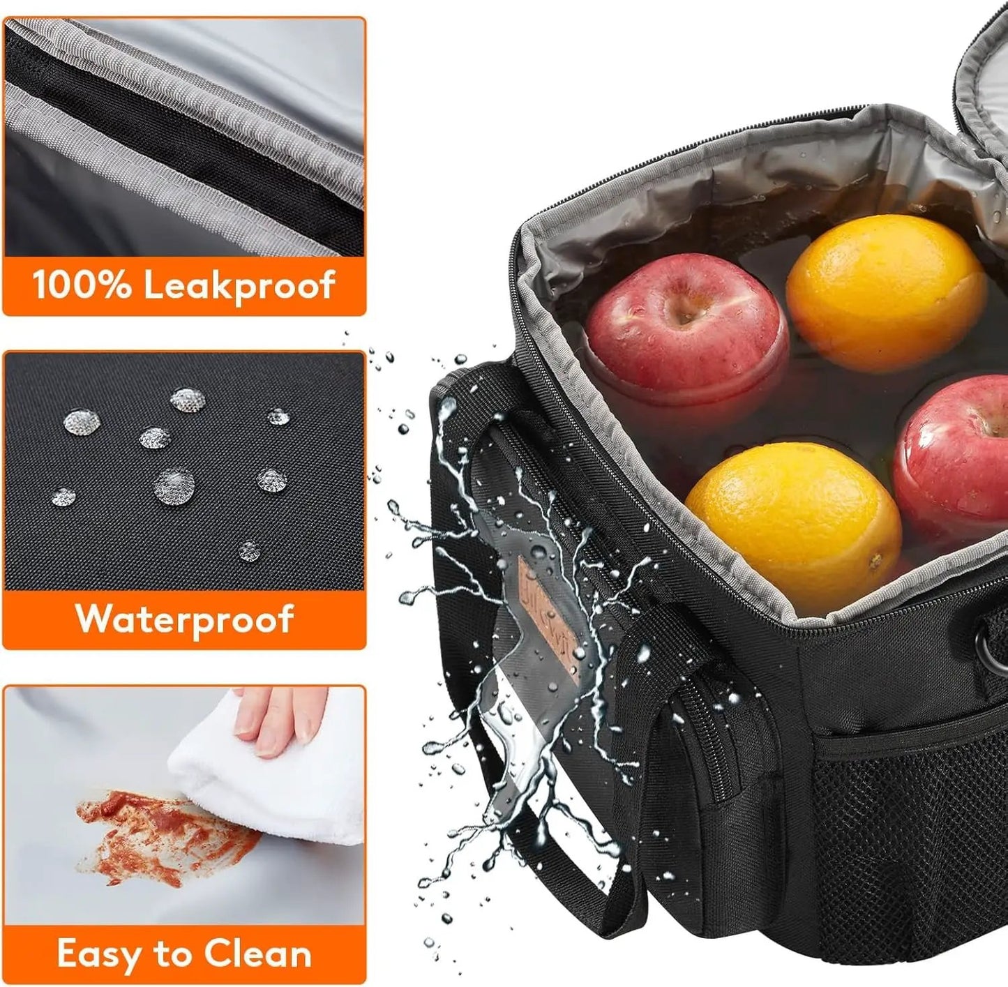 Stylish Black Insulated Lunch Bag - 9L Soft Cooler Tote for Adults, Perfect for 12 Cans by All Mart Bristol Ltd