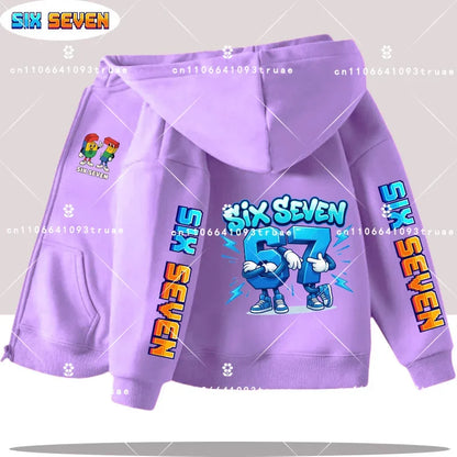 Hot Six Seven Children's Zip Up Hoodies Funny 67 Brainrot Zipper Hoody Clothes Kid Girl Boy Baby Casual Fashion Tops Sweatshirts