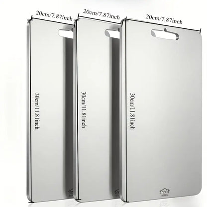 3-Piece High-Quality Stainless Steel Cutting Board Set — Durable, Easy to Clean, Ready for Use in the Kitchen, Space-Saving, Rustproof, and Bpa-Free, Ensuring Food Safety by All Mart Bristol Ltd